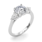 Round Diamond Three Stone Engagement Ring
