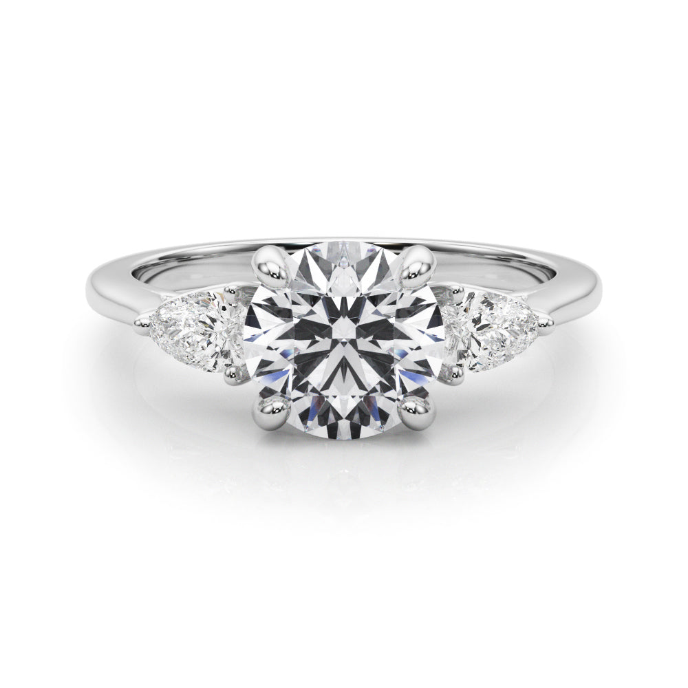 Round Diamond Three Stone Engagement Ring