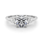 Round Diamond Three Stone Engagement Ring