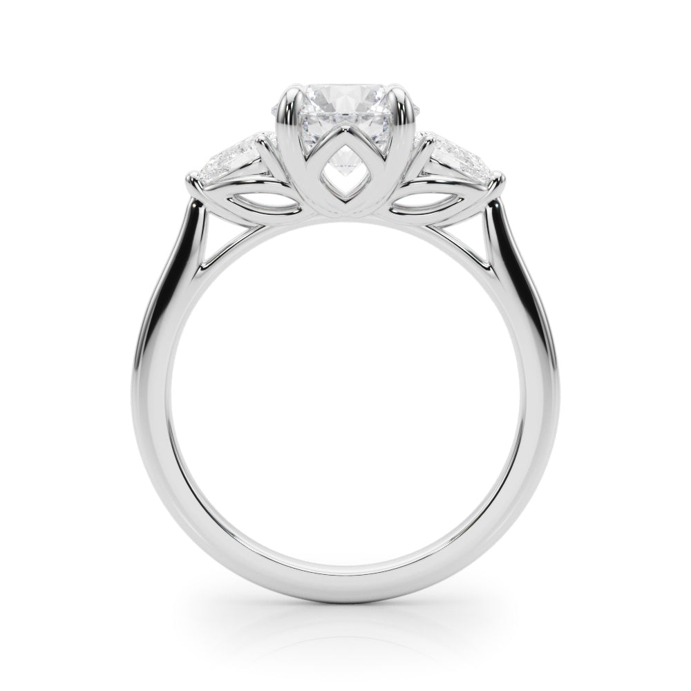 Round Diamond Three Stone Engagement Ring