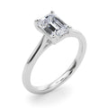 Emerald Cut Solitaire Diamond Engagement Ring 0.30 Carat