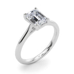 Emerald Cut Solitaire Diamond Engagement Ring 0.30 Carat