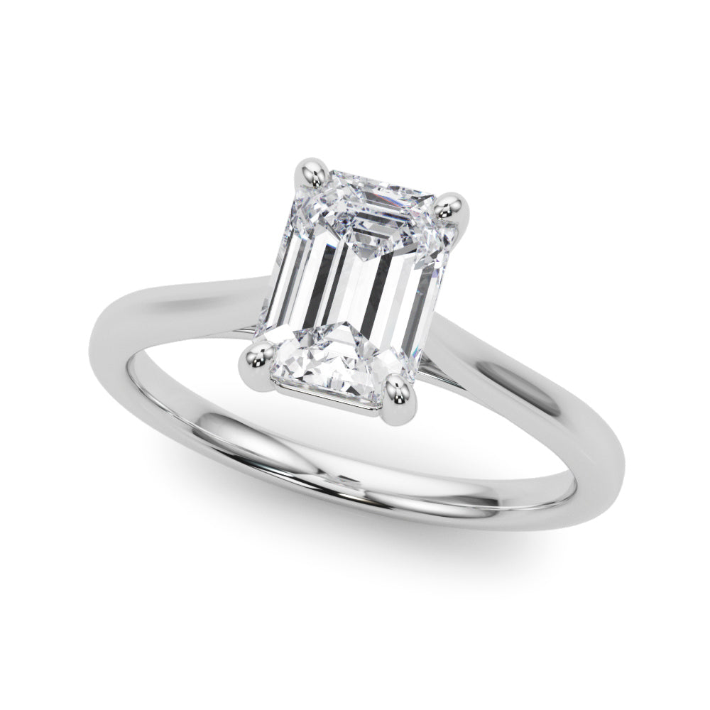 Emerald Cut Solitaire Diamond Engagement Ring 0.30 Carat