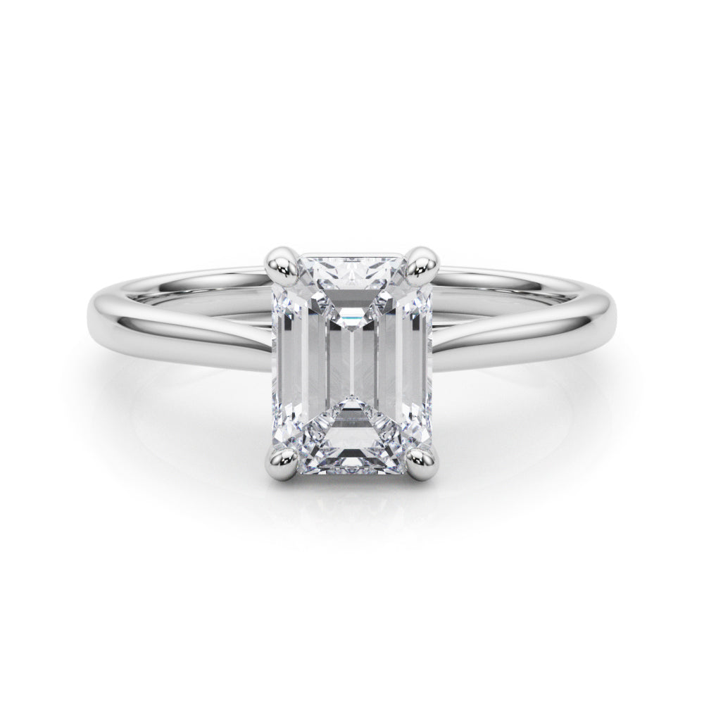 Emerald Cut Solitaire Diamond Engagement Ring 0.30 Carat