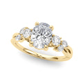 Scattered Oval Diamond Engagement Ring