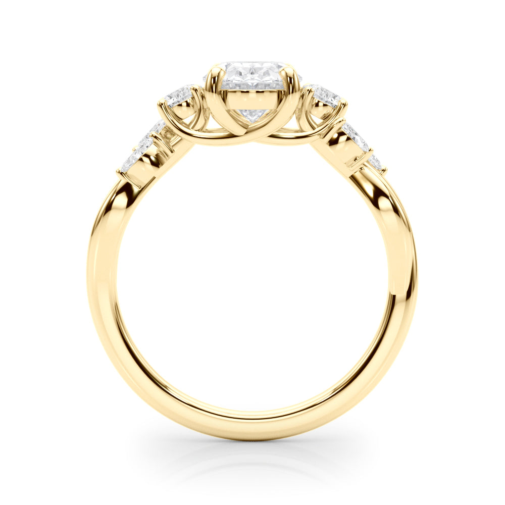 Scattered Oval Diamond Engagement Ring