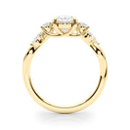 Scattered Oval Diamond Engagement Ring
