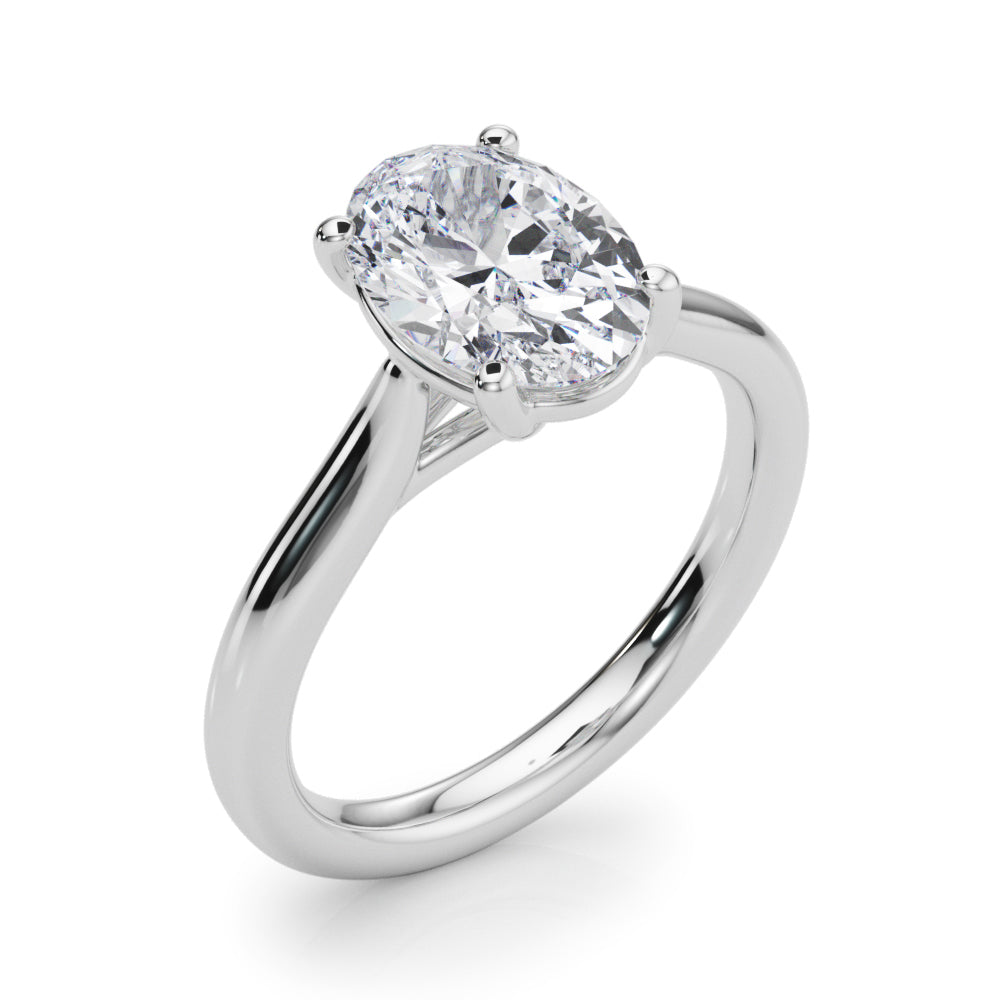 Oval Solitaire Engagement Ring 7x5mm