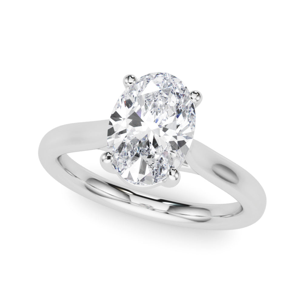Oval Solitaire Engagement Ring 7x5mm