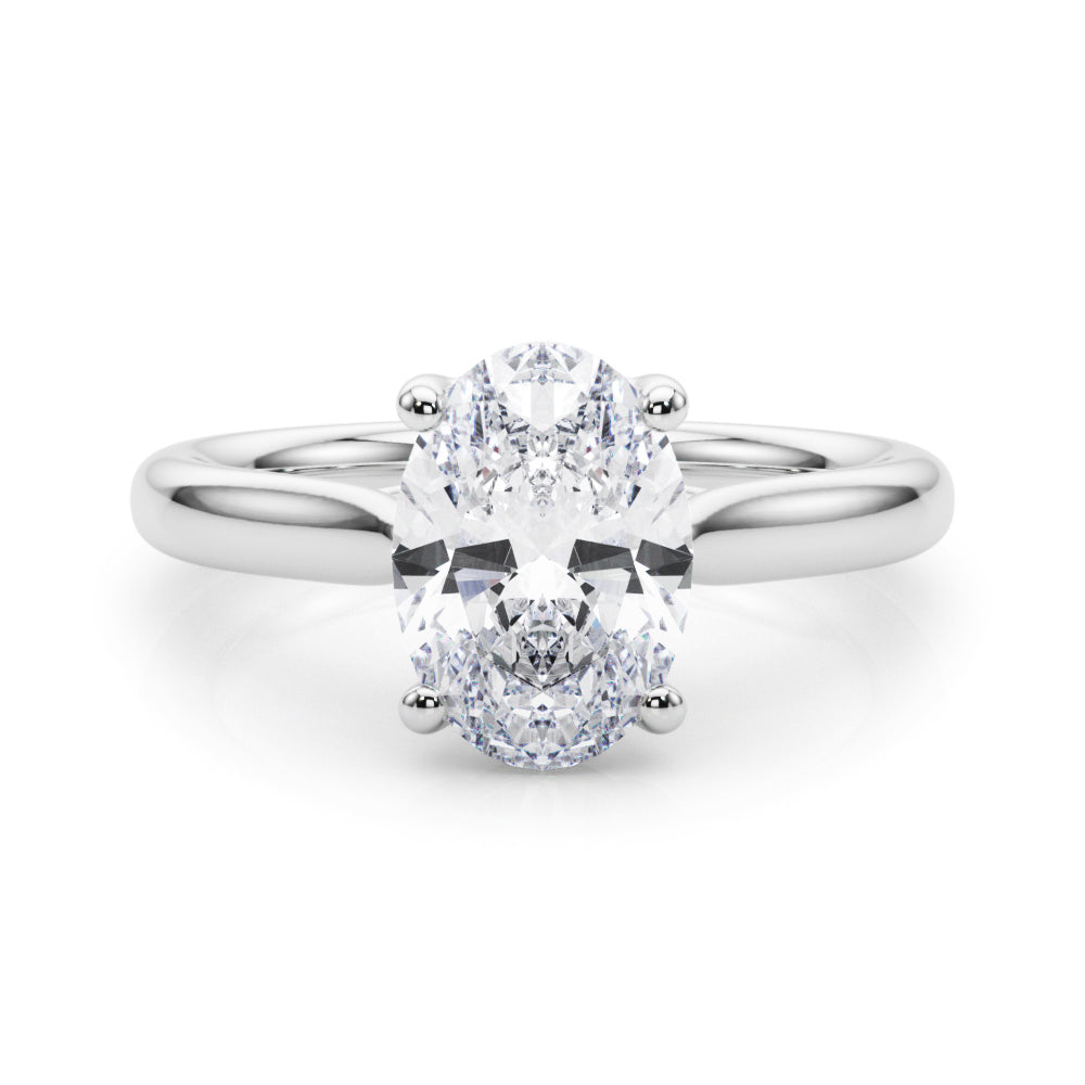 Oval Solitaire Engagement Ring 7x5mm