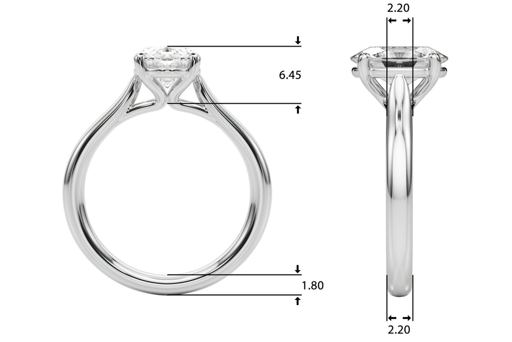 Oval Solitaire Engagement Ring 7x5mm