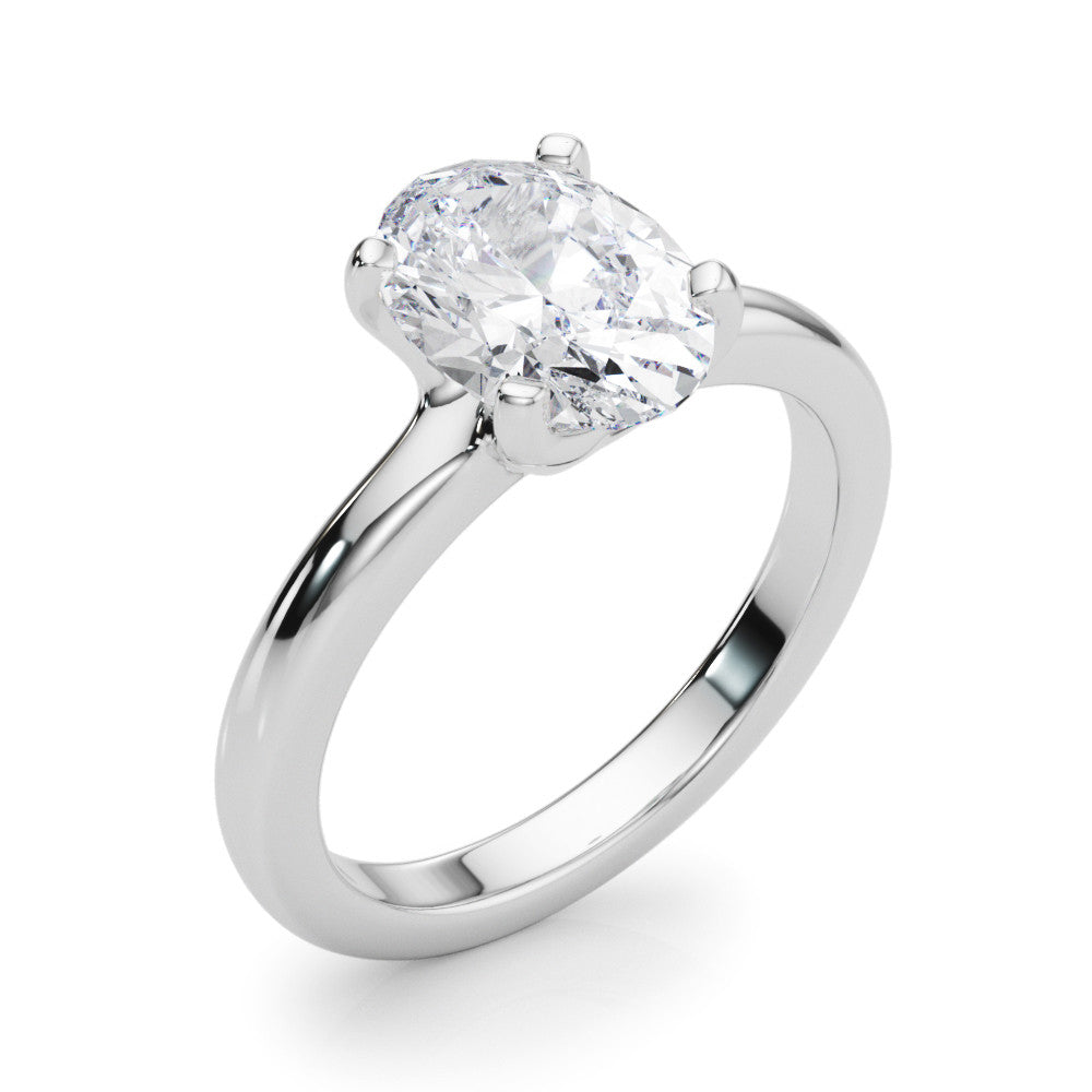 Oval Solitaire Engagement Ring 8x6mm