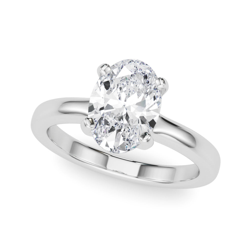 Oval Solitaire Engagement Ring 8x6mm