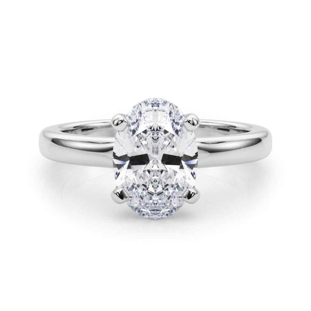 Oval Solitaire Engagement Ring 8x6mm