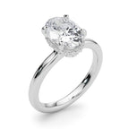Double Hidden Halo Oval Engagement Ring