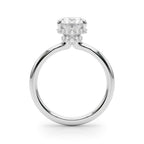 Double Hidden Halo Oval Engagement Ring