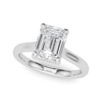 Emerald Cut Diamond Engagement Ring with Hidden Halo 1.0 Carat