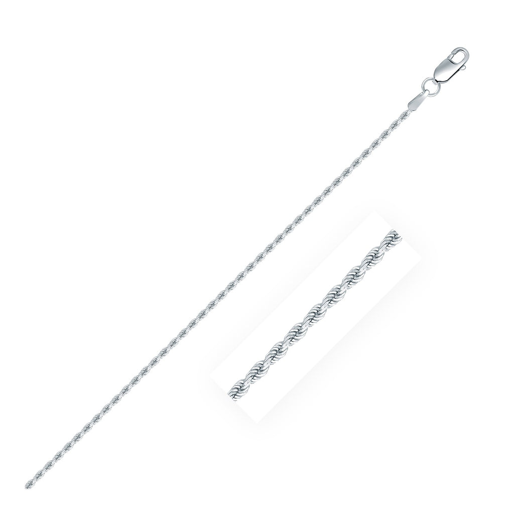 Sterling Silver Diamond Cut Rope Chain Necklace