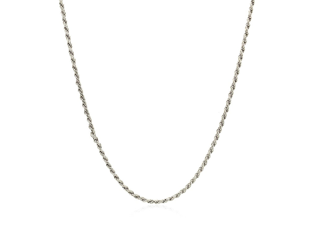 Sterling Silver Diamond Cut Rope Chain Necklace