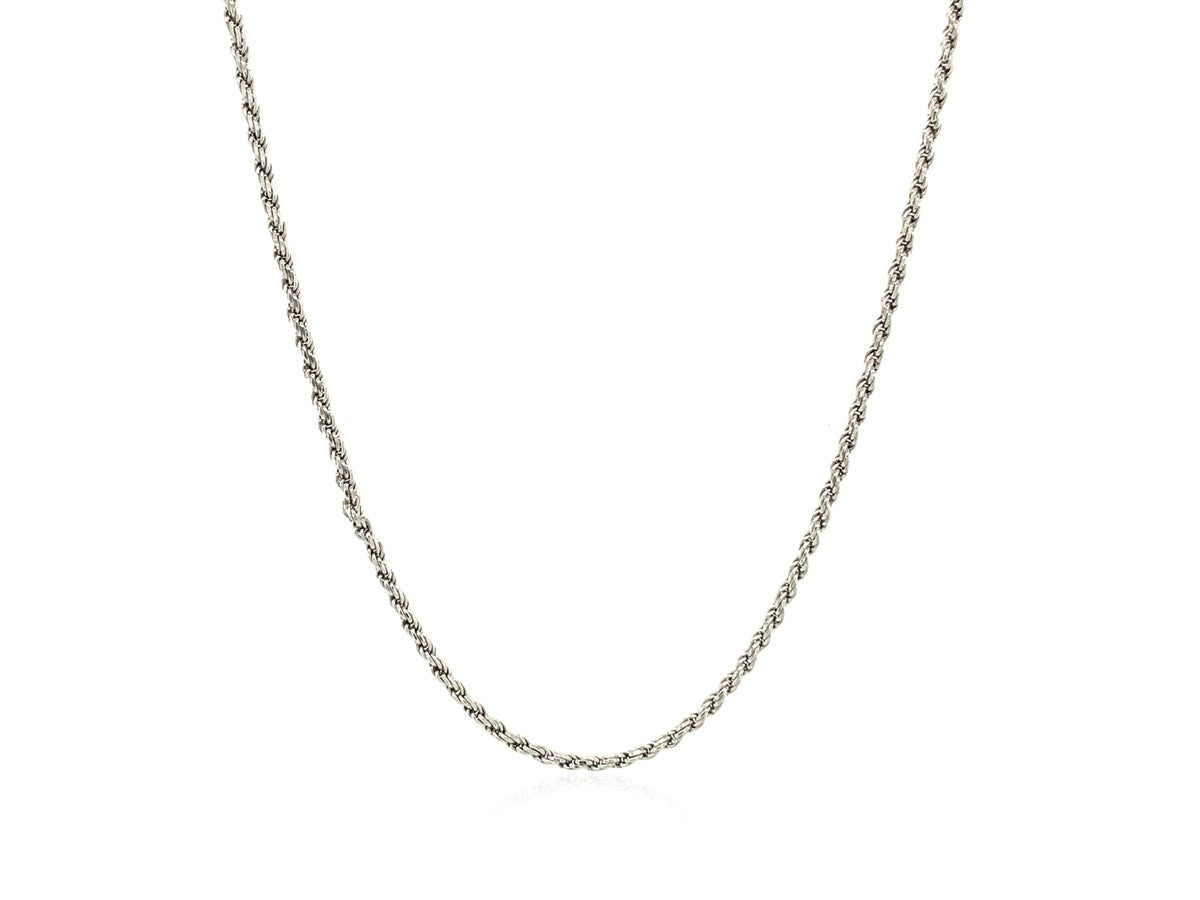 Sterling Silver Diamond Cut Rope Chain Necklace