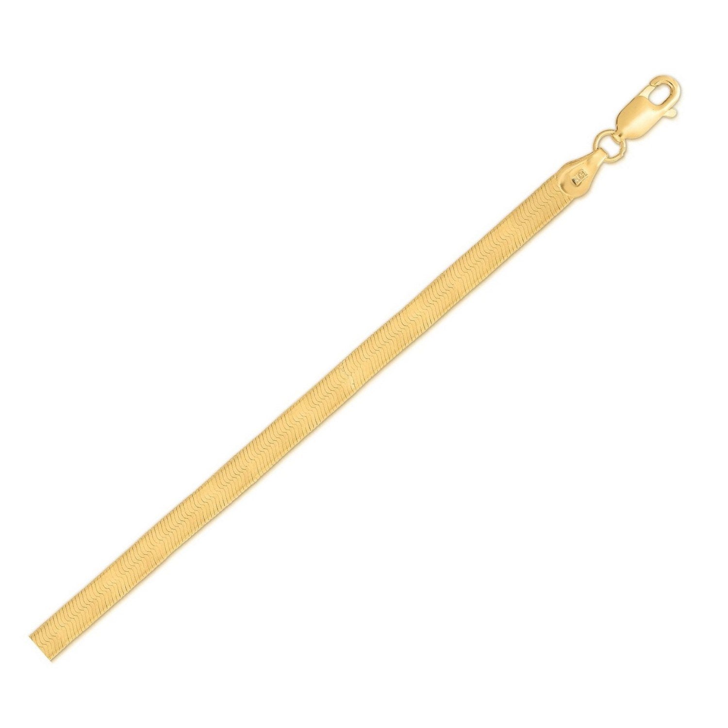 Gold-Plated Herringbone Chain Anklet