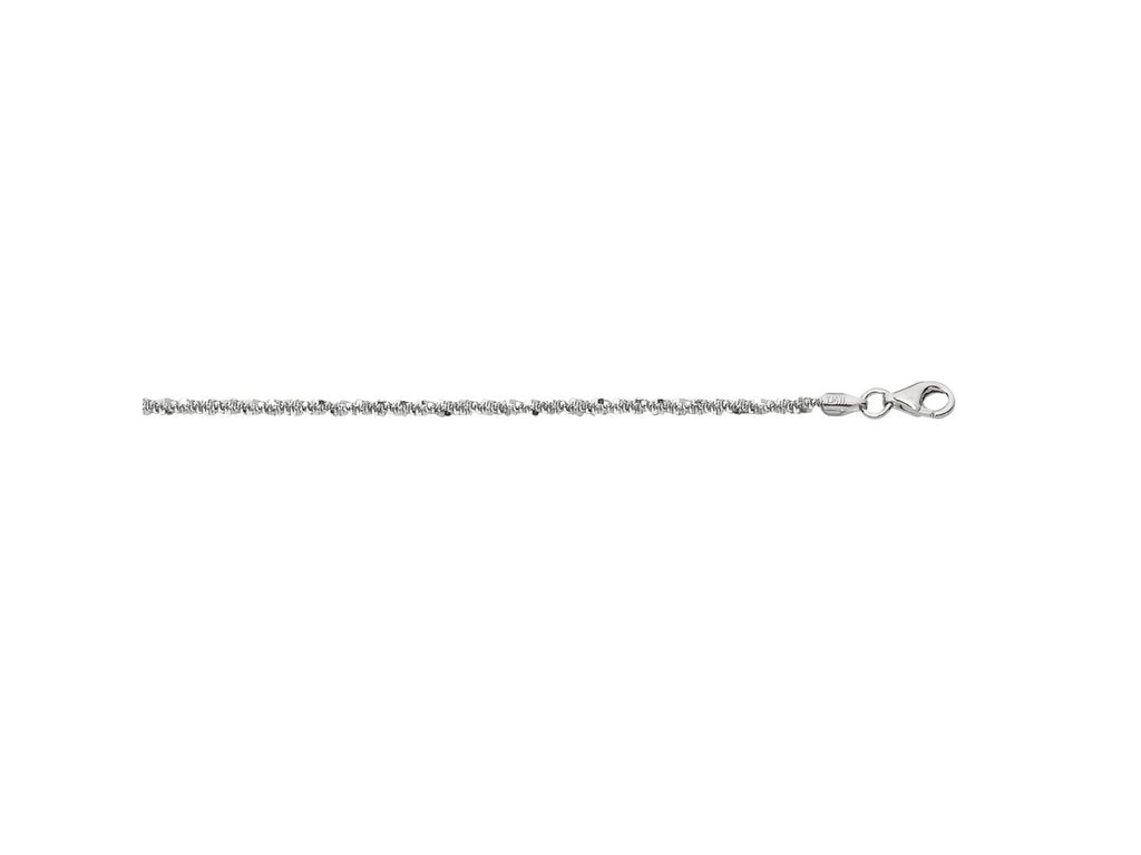 Rhodium-Plated Sparkle Chain Anklet