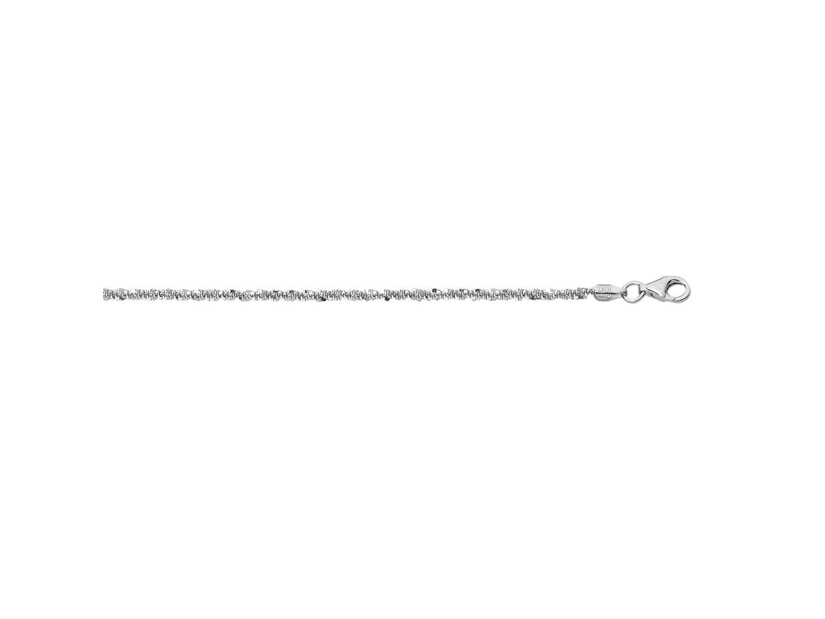 Rhodium-Plated Sparkle Chain Anklet
