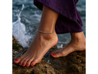 Rhodium-Plated Sparkle Chain Anklet