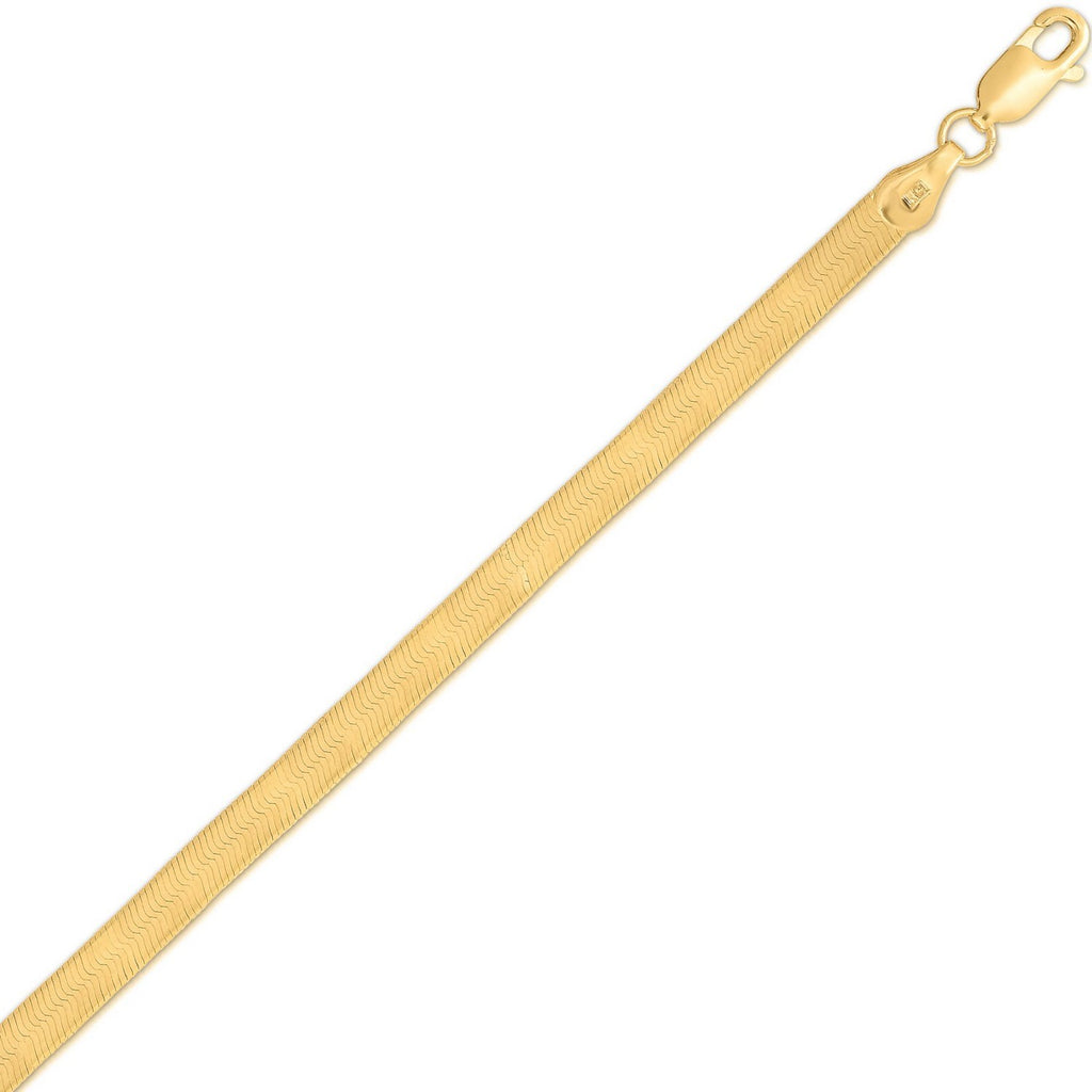 Yellow Gold Plated Imperial Herringbone Chain Necklace