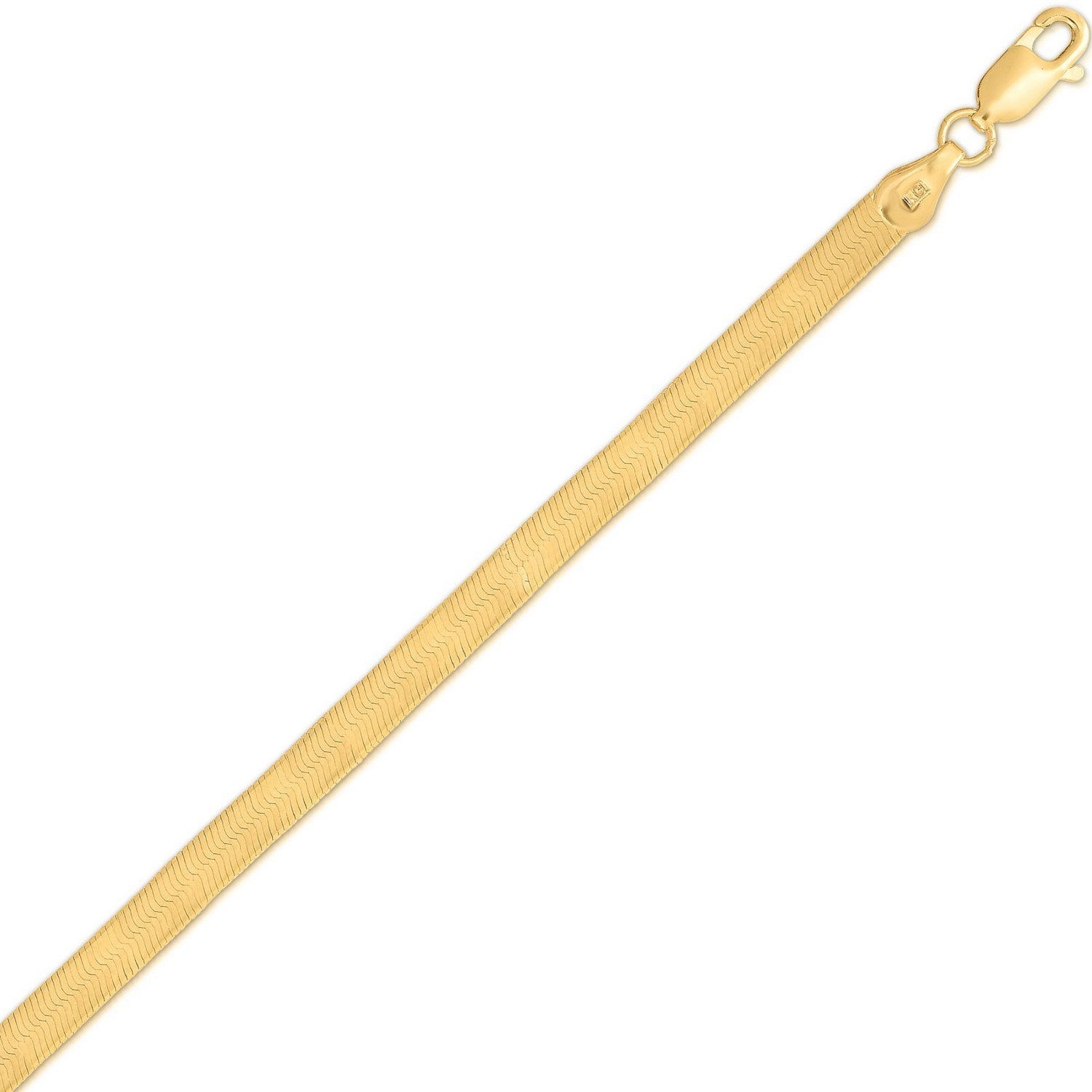 Yellow Gold Plated Imperial Herringbone Chain Necklace