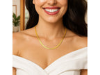 Yellow Gold Plated Imperial Herringbone Chain Necklace