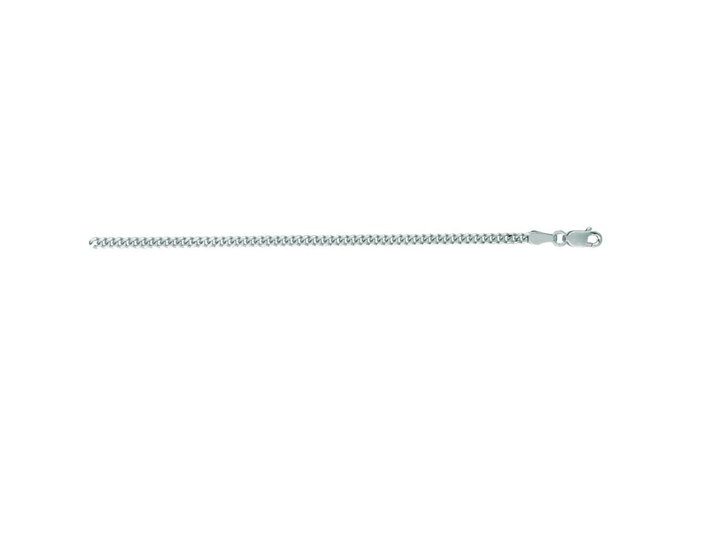 14KT White Gold Gourmette Chain Necklace 2.0mm
