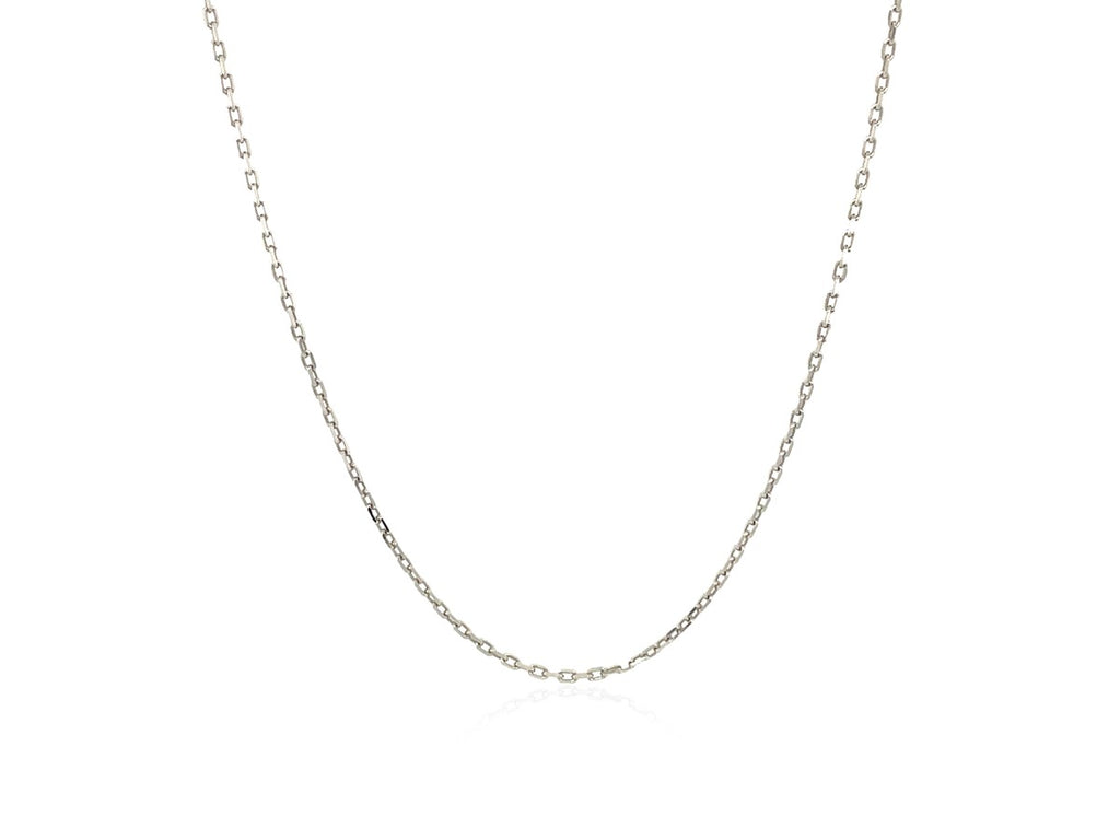 Sterling Silver Rhodium Plated Cable Chain Necklace