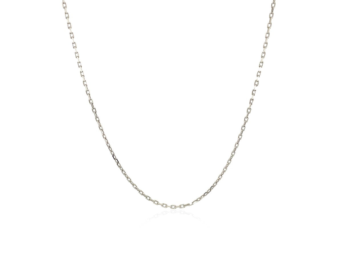 Sterling Silver Rhodium Plated Cable Chain Necklace