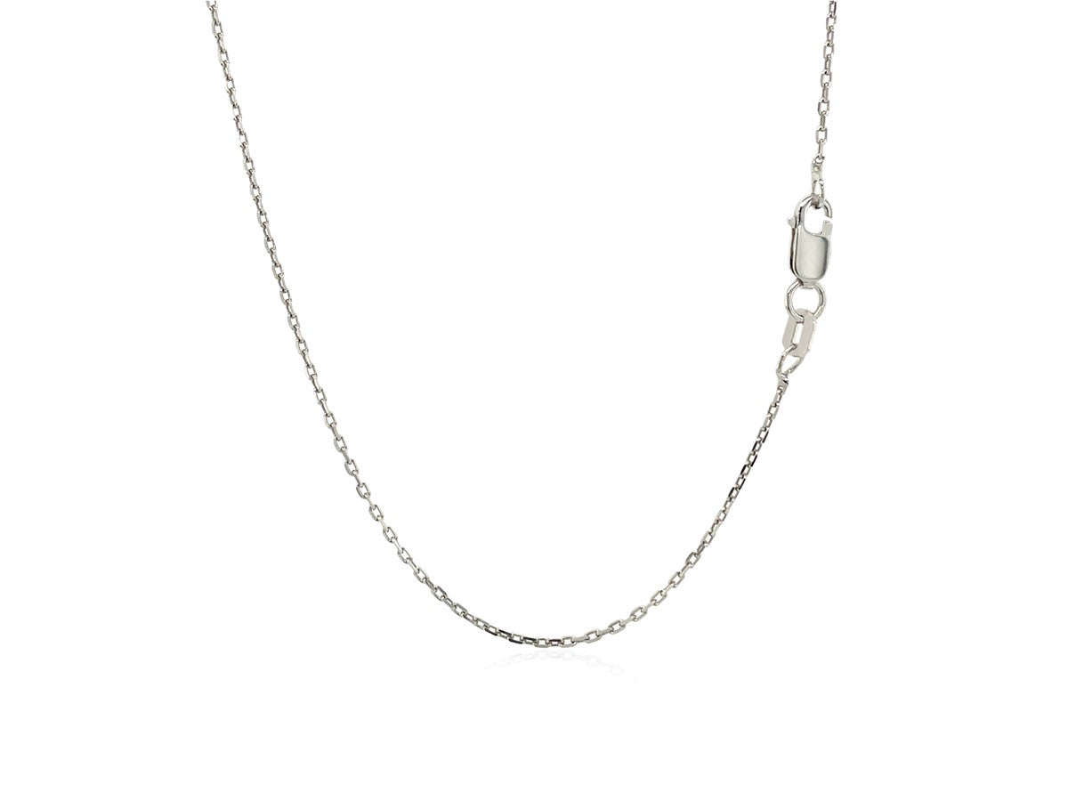 Sterling Silver Rhodium Plated Cable Chain Necklace