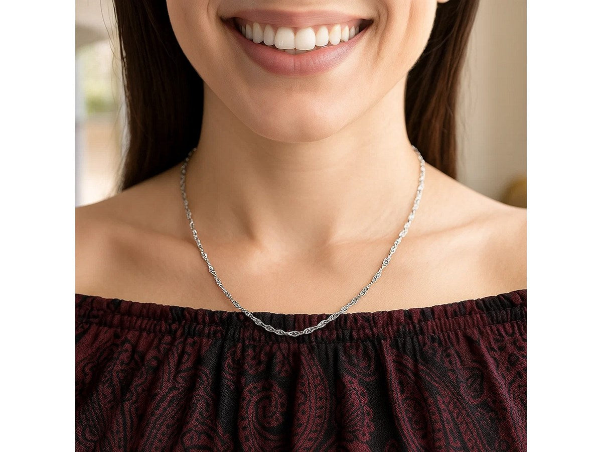 Sterling Silver Singapore Chain Necklace – 1.80 mm