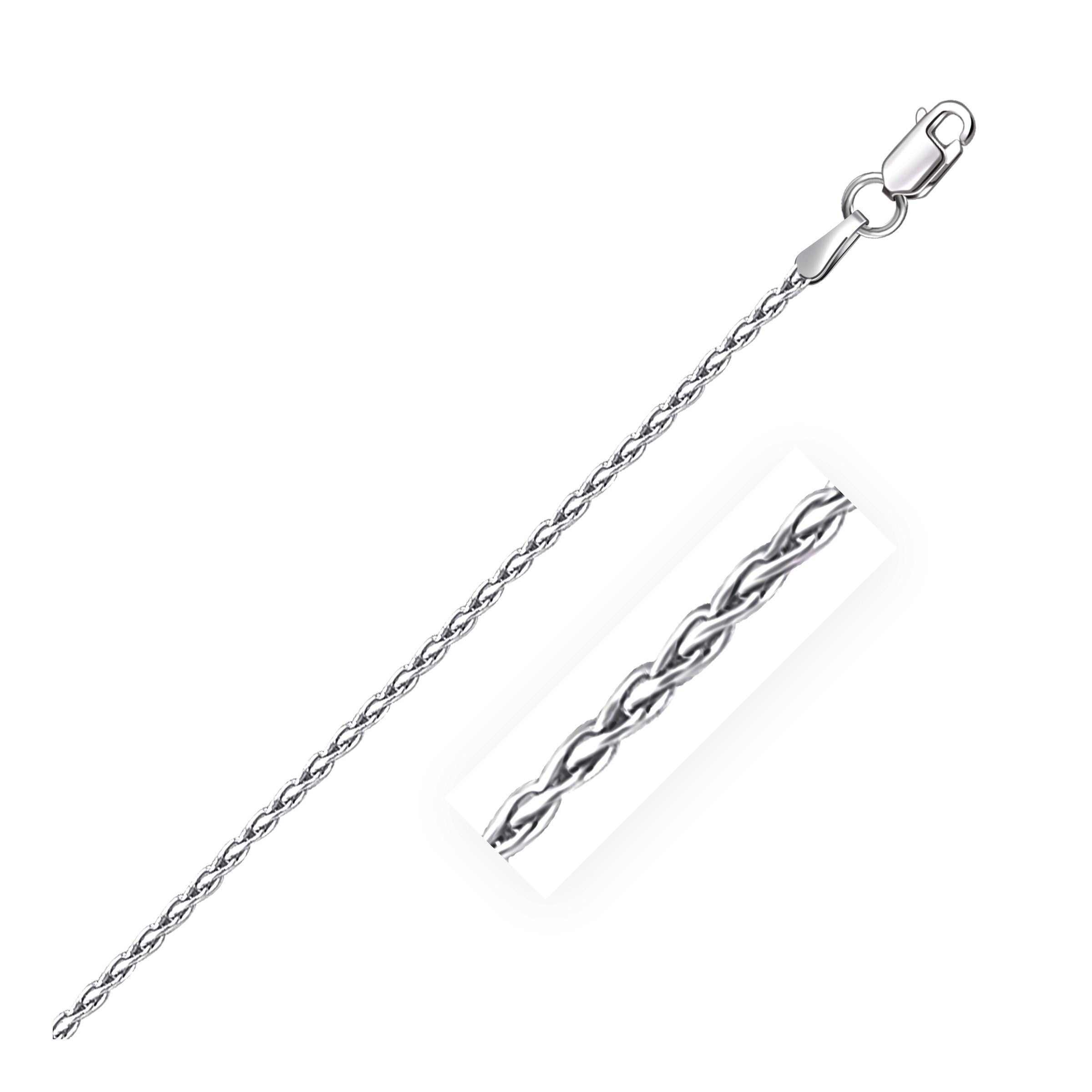 Sterling Silver Rhodium Plated Wheat Chain Necklace