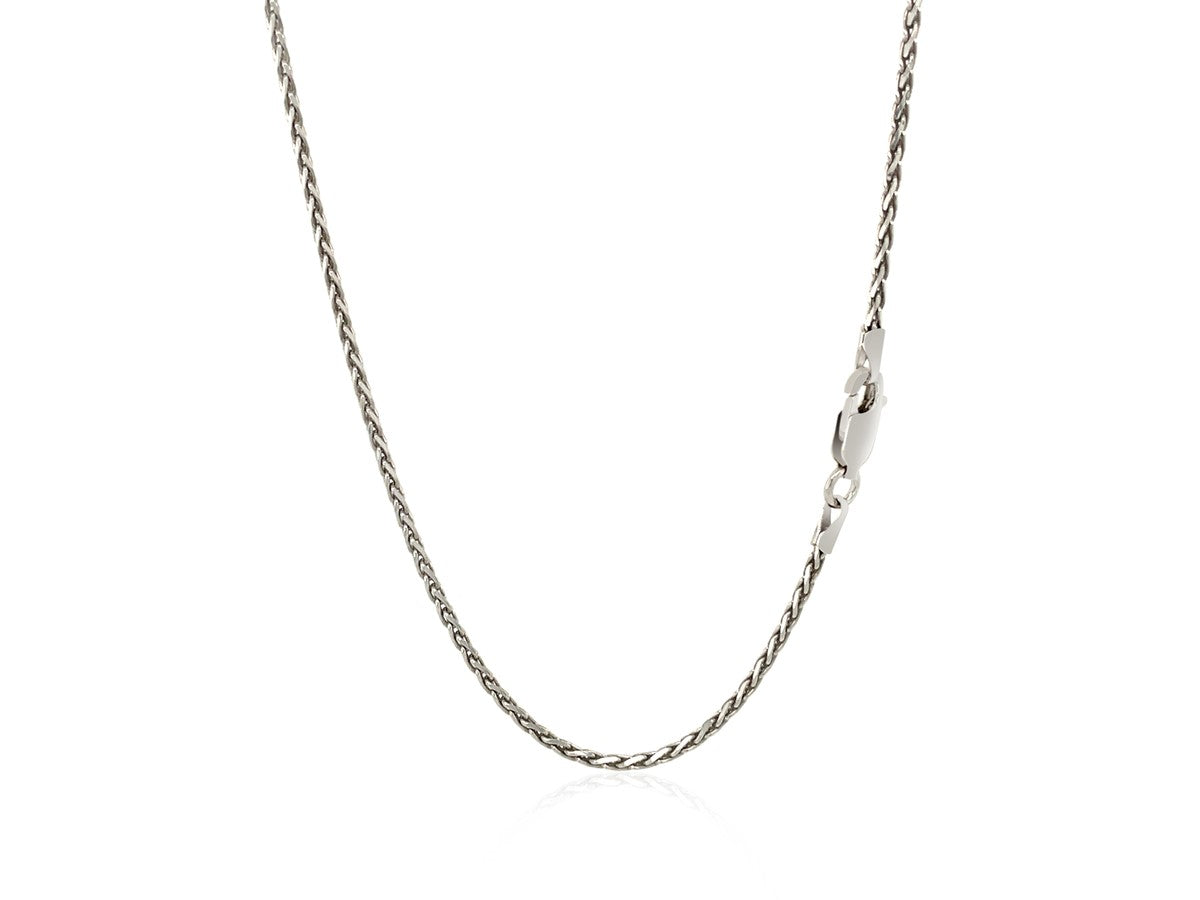 Sterling Silver Rhodium Plated Wheat Chain Necklace
