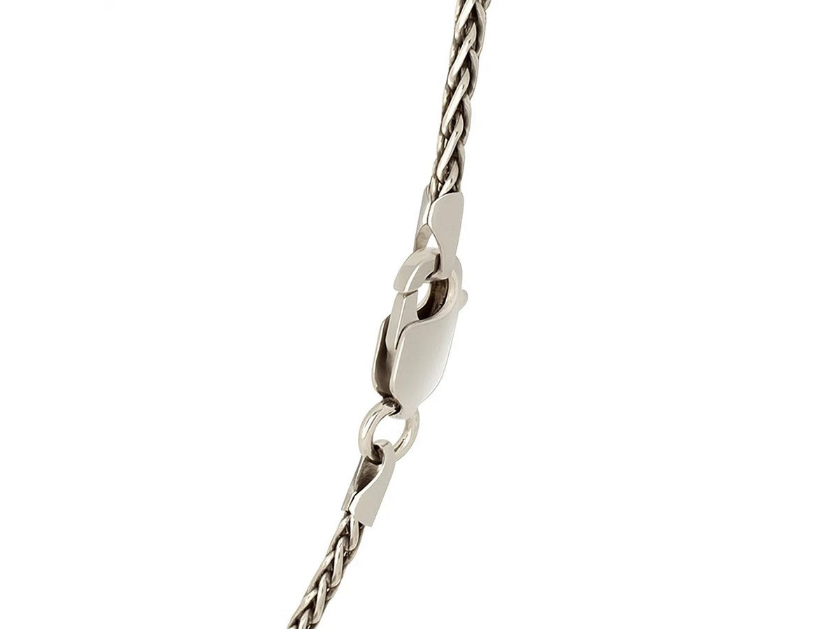 Sterling Silver Rhodium Plated Wheat Chain Necklace