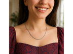 Sterling Silver Rhodium Plated Wheat Chain Necklace