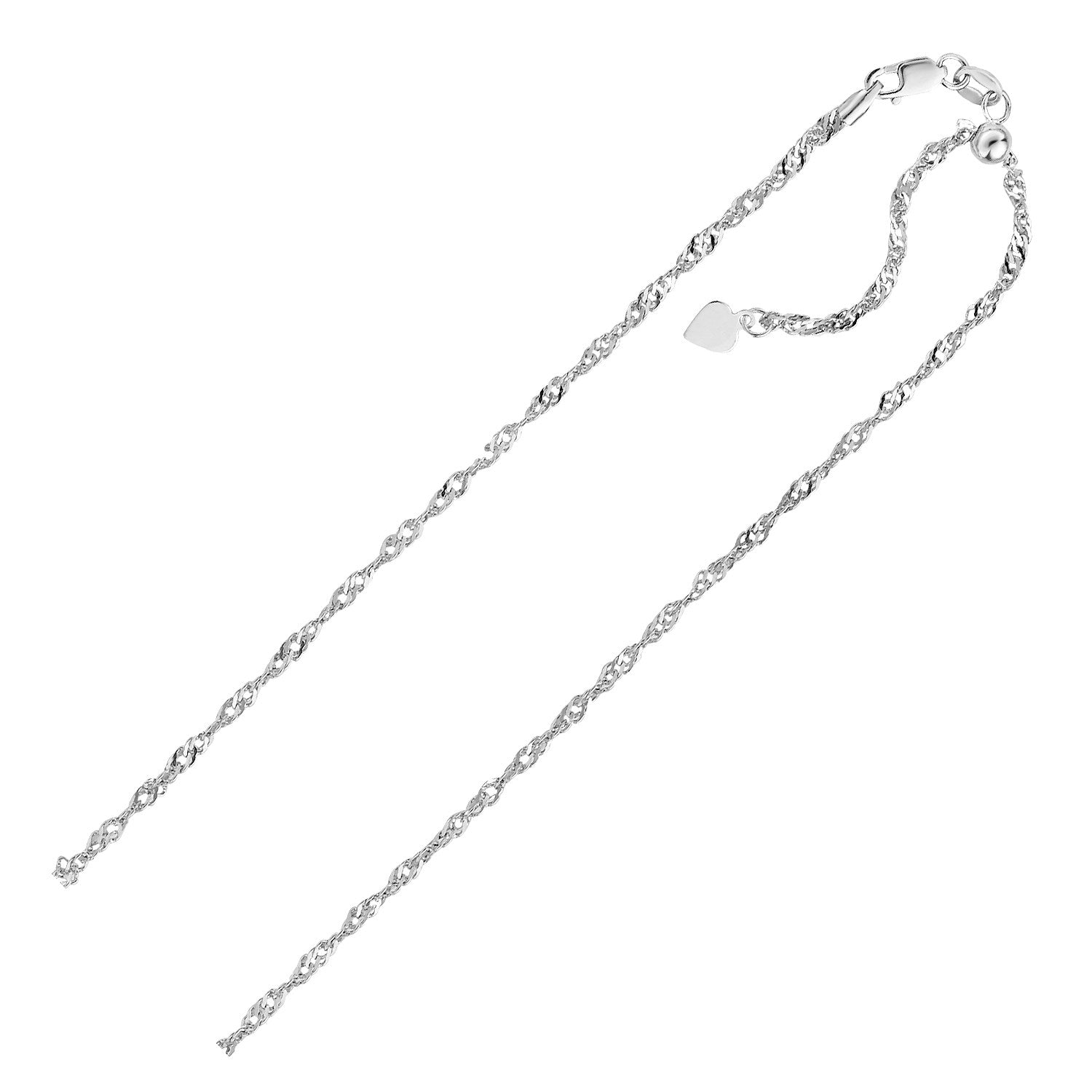Sterling Silver Adjustable Singapore Chain Necklace