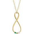 3 Stone Infinity Pendant Necklace Mount Adjustable 16 to 18 Inch Customizable