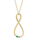 3 Stone Infinity Pendant Necklace Mount Adjustable 16 to 18 Inch Customizable