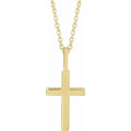 Knife Edge Cross Pendant Necklace Adjustable 16 to 18 Inch Polished Chain