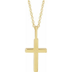 Knife Edge Cross Pendant Necklace Adjustable 16 to 18 Inch Polished Chain