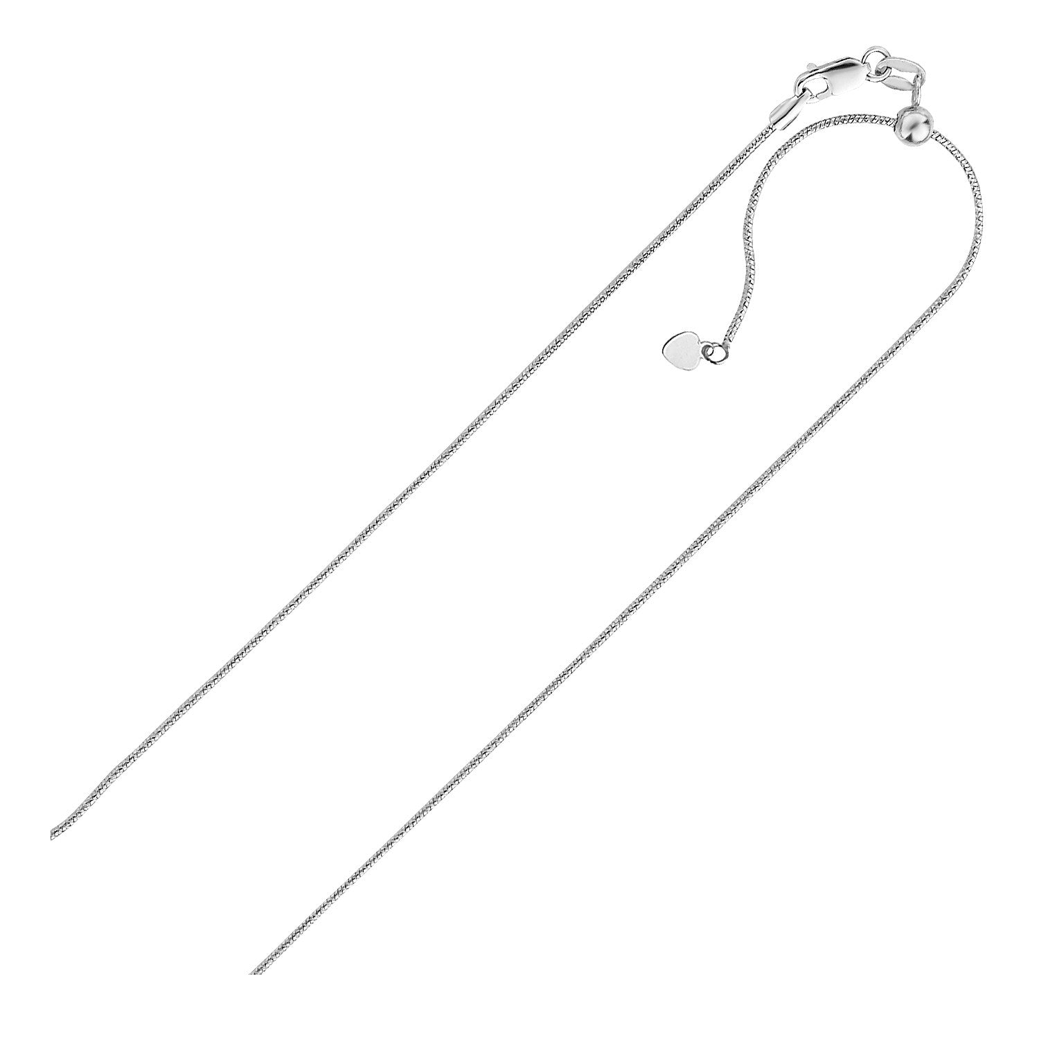 Sterling Silver Adjustable Snake Chain Necklace – 0.80 mm