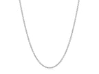 Sterling Silver Rhodium Plated  Round Cable Chain Necklace