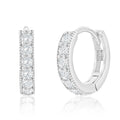 Sterling Silver 13mm CZ Hoop Earrings