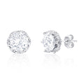 Sterling Silver CZ Beaded Stud Earrings
