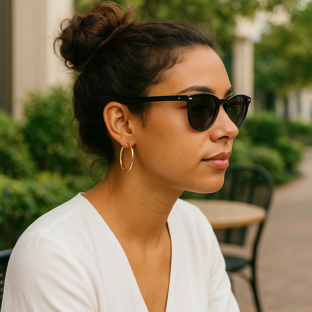 14k Yellow Gold Polished Hoop Earrings (2x25 mm)